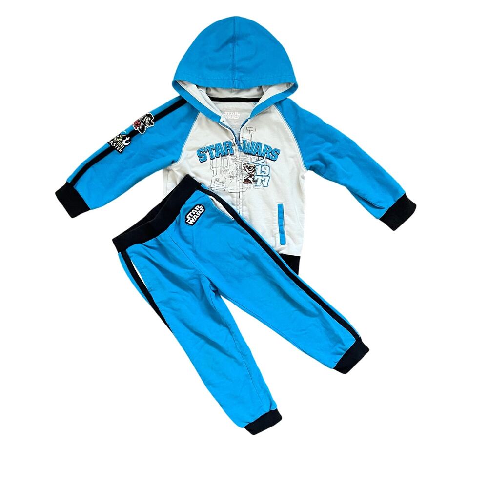Star Wars Disney Sweatsuit Set Sweat Pants Darth 1977 Toddler Size 4T Retro